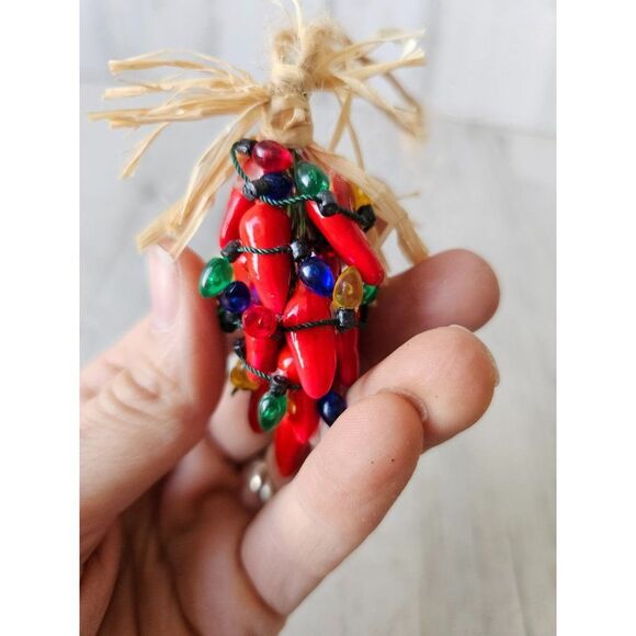 Chili pepper ornament lights unique Xmas tree - Picture 5 of 8